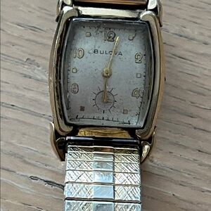 Bulova Two-Tone Gold and Silver Watch rare Art Deco 1950s
